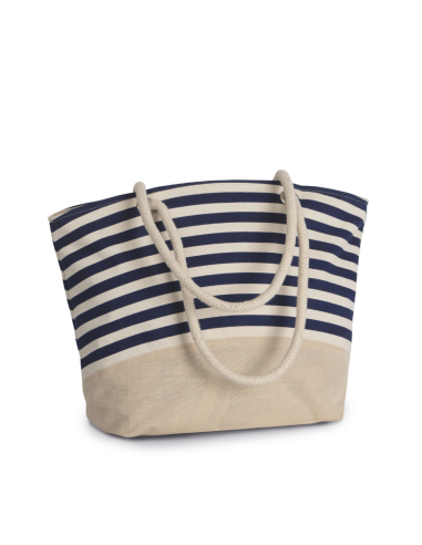 KIM-KI0283-JUTE CANVAS DUFFEL SHOPPING BAG